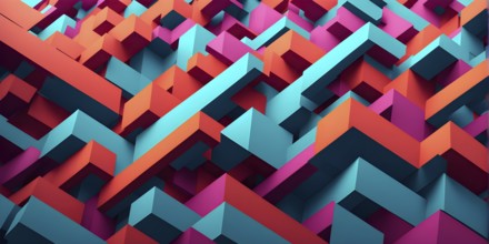 Background with geometric shapes, AI generated, colors, animation, abstract, geometry, art,