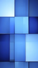 Abstract background composed of overlapping rectangles in various shades of blue, AI generated