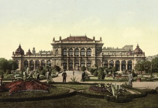 Public Gardens & Casino, Vienna, Austria, digitally restored reproduction from a 19th century