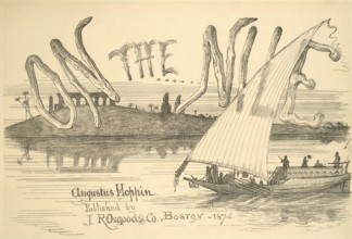 On the Nile, Title page of a travel book from 1874, Historical, digitally restored reproduction