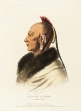 Le Soldat Du Chene, An Osage Chief (1838), Native American, Historical Native American tribes from