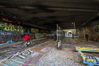 The Nordbahntrasse, a cycle path, footpath, on a former 22 km long railway line, along the