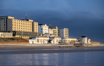 Skyline of the North Sea island of Borkum, East Frisia, Lower Saxony, Germany, Europe