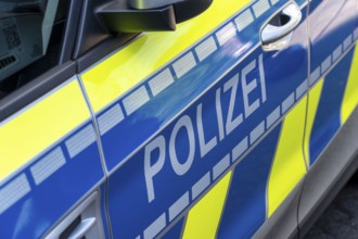 Police, police car, inscription on a patrol car, symbolic image