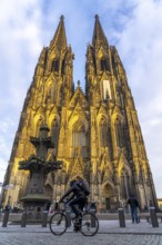 Cologne Cathedral, view of the west façade, on the north tower one of the rare occasions almost