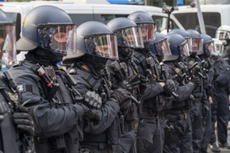 Police operation at a demonstration against the planned assembly law in North Rhine-Westphalia, in