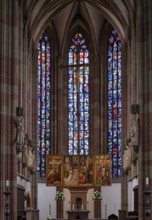 Interior view of altar, high altar, chancel, St Mary's Chapel, Würzburg, Lower Franconia, Bavaria,