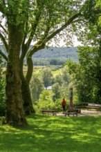 Stadtgarten Steele, viewpoint Essener Aussichten, into the Ruhr Valley to Essen-Überruhr, Essen