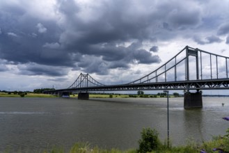 The Krefeld-Uerdingen bridge over the Rhine, between Krefeld and Duisburg, rein belt bridge from