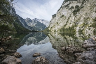 Obersee, Königssee, Schönau, Berchtesgaden National Park, Berchtesgadener Land, Upper Bavaria,