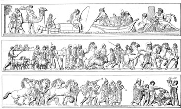 The Alexander Procession, Alexander the Great, after the relief by Thorwaldsen, illustration from