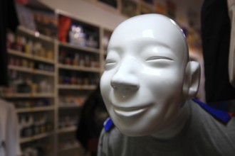 Czech Republic, Prague, smily face, advertising mannequin in a shop, Europe