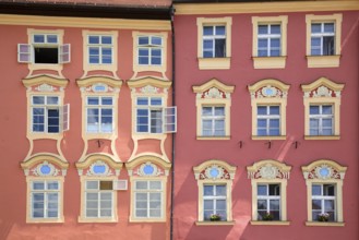 Former Jewish merchants' houses on the market square in Cheb, Cheb, Egerland, Czech Republic, Czech