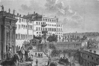 The Palazzo Cassarelli in Rome, Italy, in 1880, Historical, digital reproduction of an original