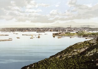 Bodo, Bode, Nordland, Norway, View from 1885, Historical, digitally restored reproduction from a