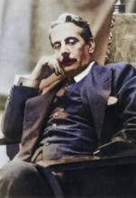 Giacomo Puccini (1858-1924) in 1910, Italian composer, mainly opera composer. After a photograph,