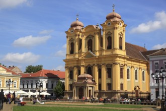 Banat, Timisoara, Timisoara, Old Town, Catholic Cathedral at Piata Unirii, Unification Square,