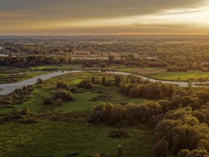 Evening light over the Warta Estuary National Park, Park Narodowy Ujscie Warty, where the Warta