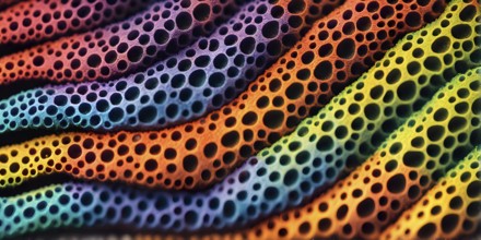 Nano material inspired by gecko feet with intricate patterns and vibrant colors representing