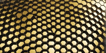 Abstract artwork based on the hexagonal patterns of a honeycomb highlighting efficient structural