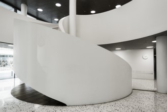 Spiral staircase, Roche Towers, Architects Herzog and de Meuron, Basel, Canton of Basel-Stadt,