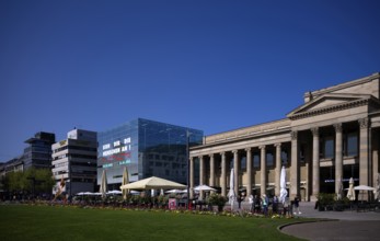 Schlossplatz with Königsbau, Cube Art Museum, Wittwer Thalia, Stuttgart, Baden-Württemberg,