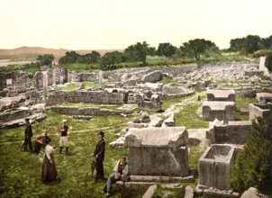 Napulus and Mount Gerizim, Nablus, Holy Land, West Bank, c. 1890, Historic, digitally restored