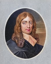 John Milton 1608-1674, English poet. From the book Gallery of Portraits, published 1833, Historic,