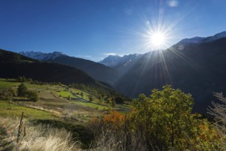 Swiss mountain landscape in the late afternoon sun, hike, hiking, outdoor, idyll, idyllic,