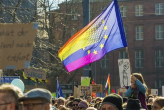 Slogans against right-wing extremism, Demonstration against right-wing extremism, Freiburg im