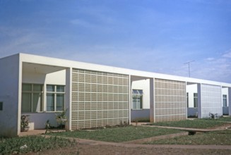 Facades of residential buildings in neighbourhood units capital Brasilia, Federal District, Brazil