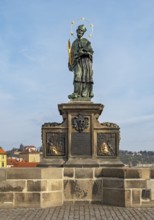 Statue of John of Nepomuk, Charles Bridge, Prague - Praha, Czech Republic, Europe