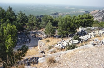 Archaeological site Ruins of the ancient Greek city of Priene, Turkey, 1997 House of Alexander the