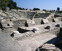 Archaeological site of the ancient city of Troy, Turkey 1997 Amphitheatre