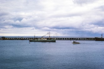 Ships in the harbour, Ponta Delgado, São Miguel Island, Azores, Portugal, April 1964, Europe