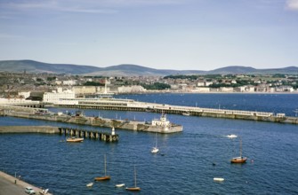 View of the harbour of Douglas, Isle of Man, British Crown Colony, around 1965, Europe