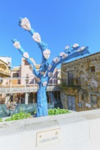 Fortune tree artwork, Agrigento, Sicily, Italy, Europe