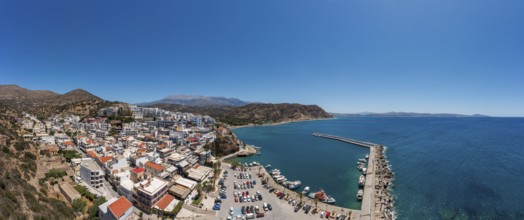 Drone image of Agia Galini, South Crete, Crete, Greece, Europe