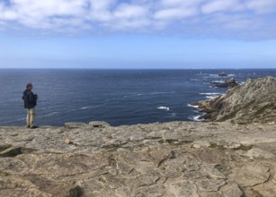 Plogoff, Brittany, France - Cape Pointe du Raz, the Grande Randonnée 34 coastal path, or GR34 for