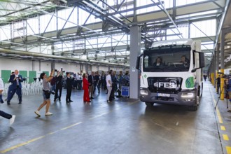 Presentation of the first fuel cell lorry from FES GmbH Fahrzeug-Entwicklung Sachsen. FES GmbH has