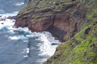 Small bay with black sand at Punta del Frontón, Punta Del Hidalgo, Tenerife, Canary Islands, Spain,