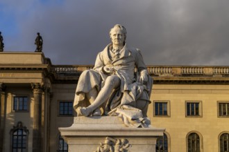 The monument to Alexander von Humboldt in front of the Humboldt University, Berlin, Germany, Europe