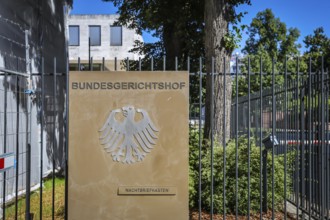 Karlsruhe, Baden-Württemberg, Germany, Federal Court of Justice, sign with the Federal Eagle emblem