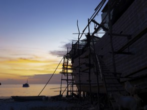 Shipyard in the old shipbuilding village, wooden ship, schooner, Tana Beru, Sulawesi, Indonesia,