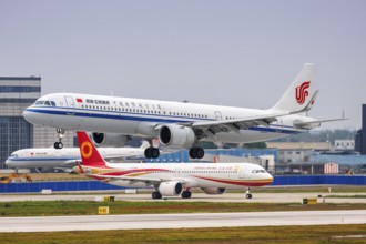 An Air China Airbus A321neo aircraft with the registration number B-32A2 at Shuangliu Airport (CTU)