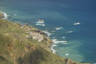 Panorama of Cabezo del Tejo, coast near Taganana, Anaga Mountains, Anaga, Tenerife, Northeast,