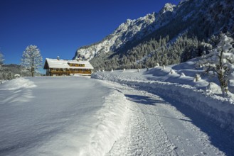 Former farm, now holiday flats, Stillachtal, near Oberstdorf, Allgäu, Bavaria, Germany, Europe