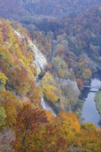 View from the Rauher Stein viewpoint into the upper Danube valley, Upper Danube nature park Park,