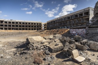 Lost Place, Dilapidated industrial facilities with graffiti in an abandoned environment, Canary