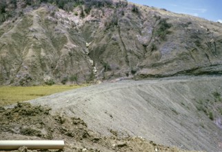 Dam construction to combat soil erosion, Barbados, West Indies 1963, Central America